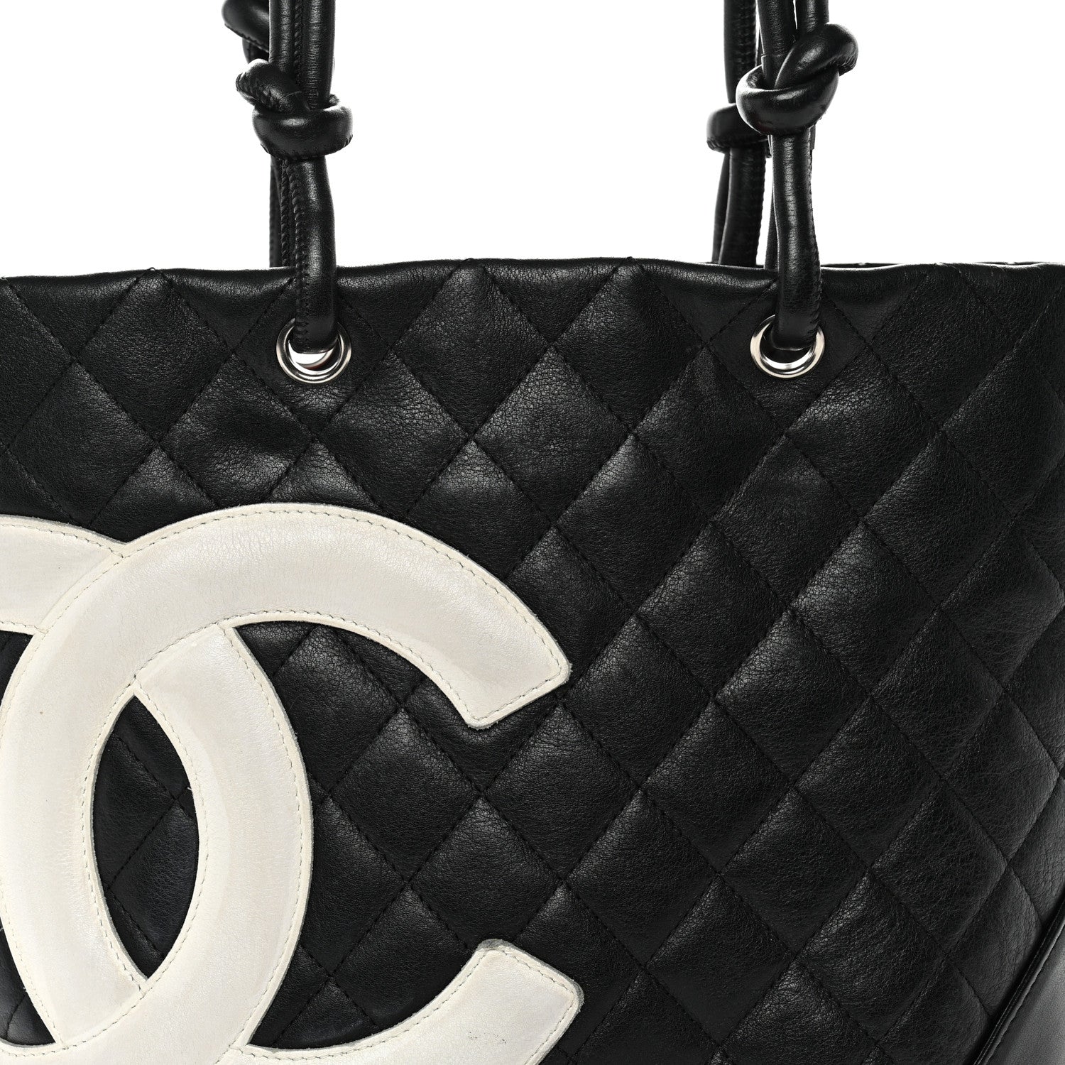 Chanel Calfskin Quilted Medium Cambon Tote Black White 8 of 15