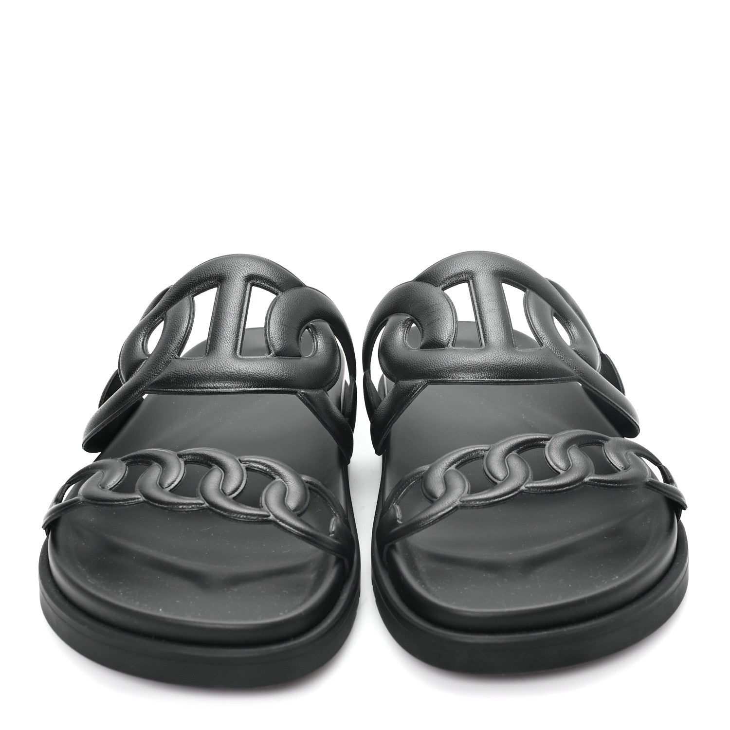 Hermes Nappa Extra Sandals 38 Black 3 of 10