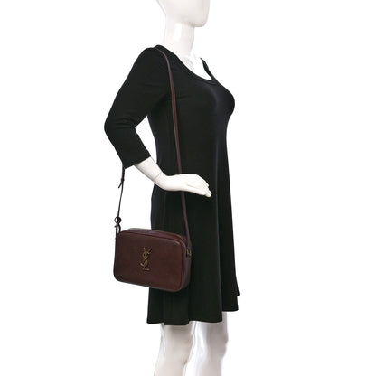 Saint Laurent Lambskin Monogram Lou Camera Bag Burgundy 2 of 11