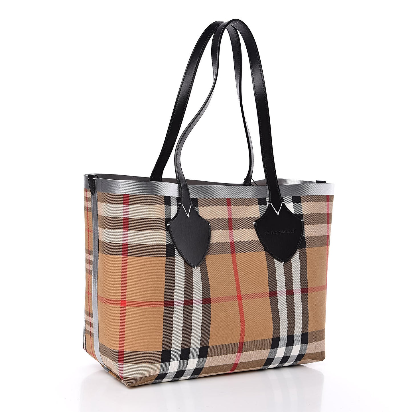 Vintage Check Large The Giant Reversible Tote Black Silver