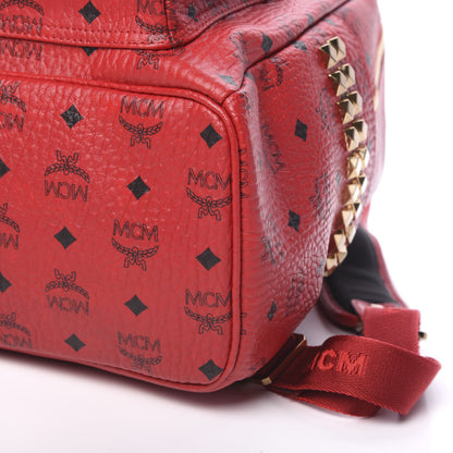MCM Visetos Medium Side Studs Stark Backpack Ruby Red 9 of 9