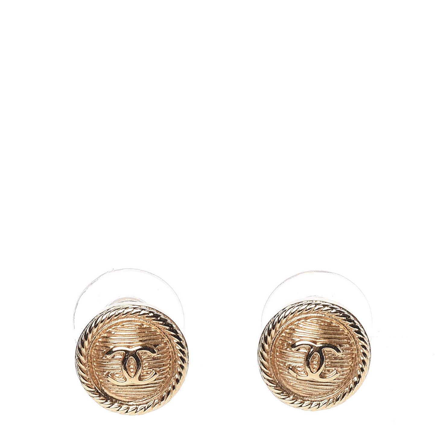 CC Button Earrings Gold