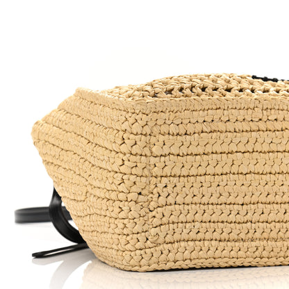 Stella McCartney Braided Raffia Eco Alter Napa Perforated Logo Crossbody Bag Natural 10 of 11