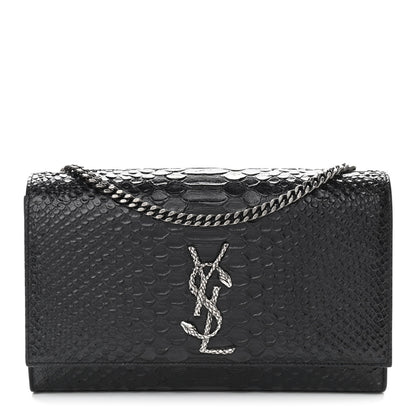 Saint Laurent Python Calfskin Embossed Medium Kate Satchel Black 1 of 13