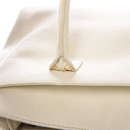 Chanel Calfskin Mademoiselle Lock Cerf Shopper Tote White 16 of 23