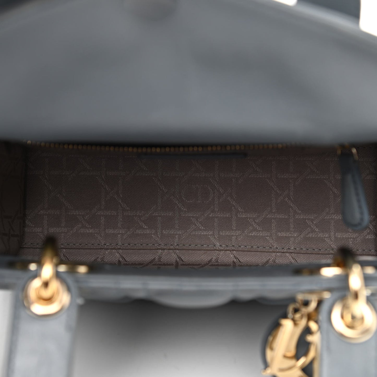 Lambskin Cannage Small My Lady Dior Blue Grey