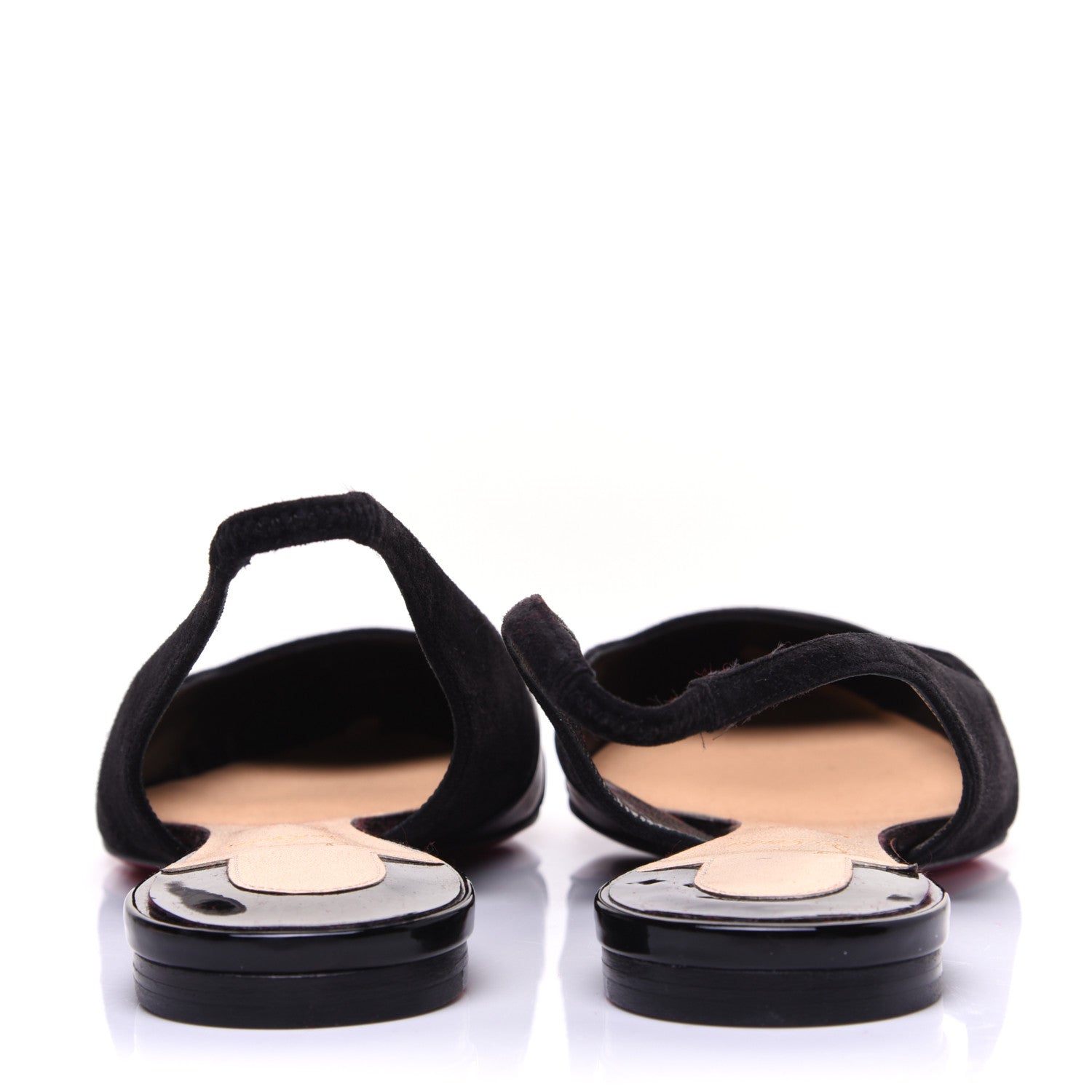 Christian Louboutin Nappa Patent Degradama Slingback Flats 39.5 Black 4 of 10