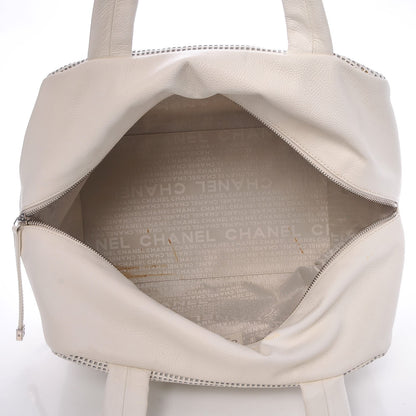 Chanel Caviar Perforated Bowler White 5 of 12