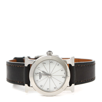 Hermes Stainless Steel Swift 25mm Heure H Ronde Quartz Watch Chocolate 2 of 5