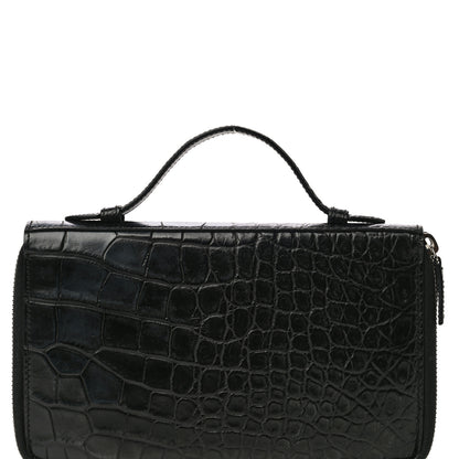 Gucci Crocodile Travel Document Case Black 7 of 21