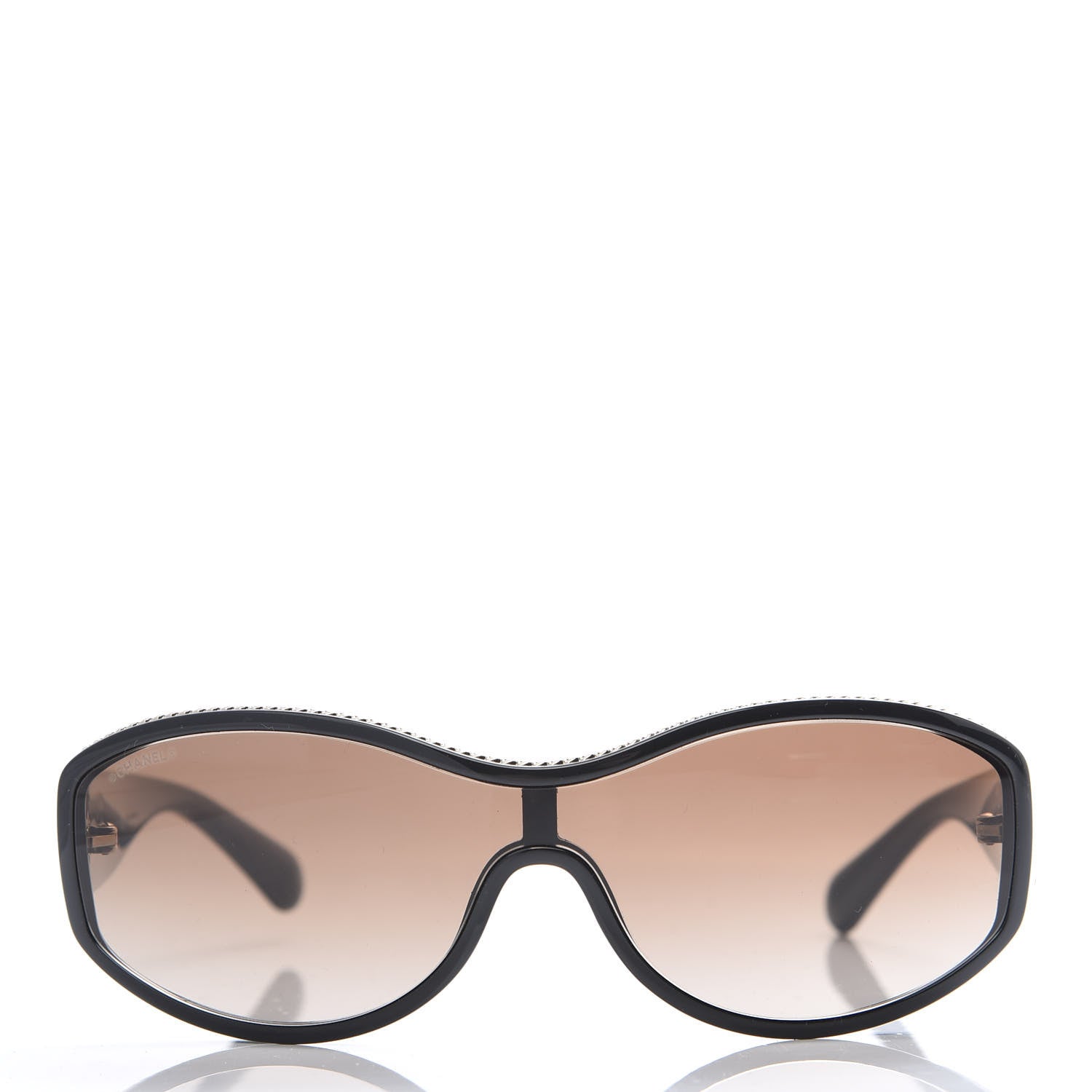 Chanel Shield Sunglasses 6052 Black Gold 2 of 8
