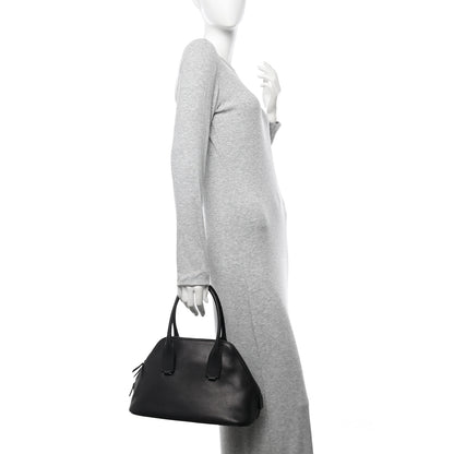 The Row Polished Saddle Calfskin Medium Devon Bag Black 2 of 9