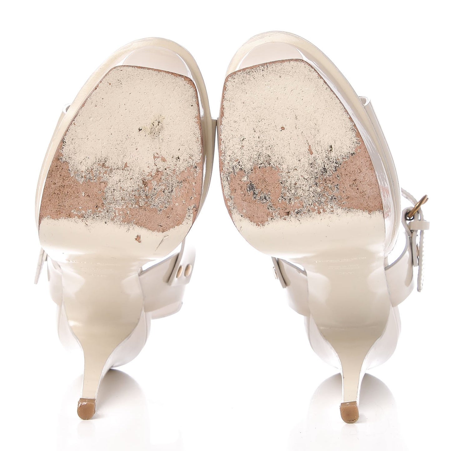 Patent Tribute Stud Platform Sandals 36.5 White