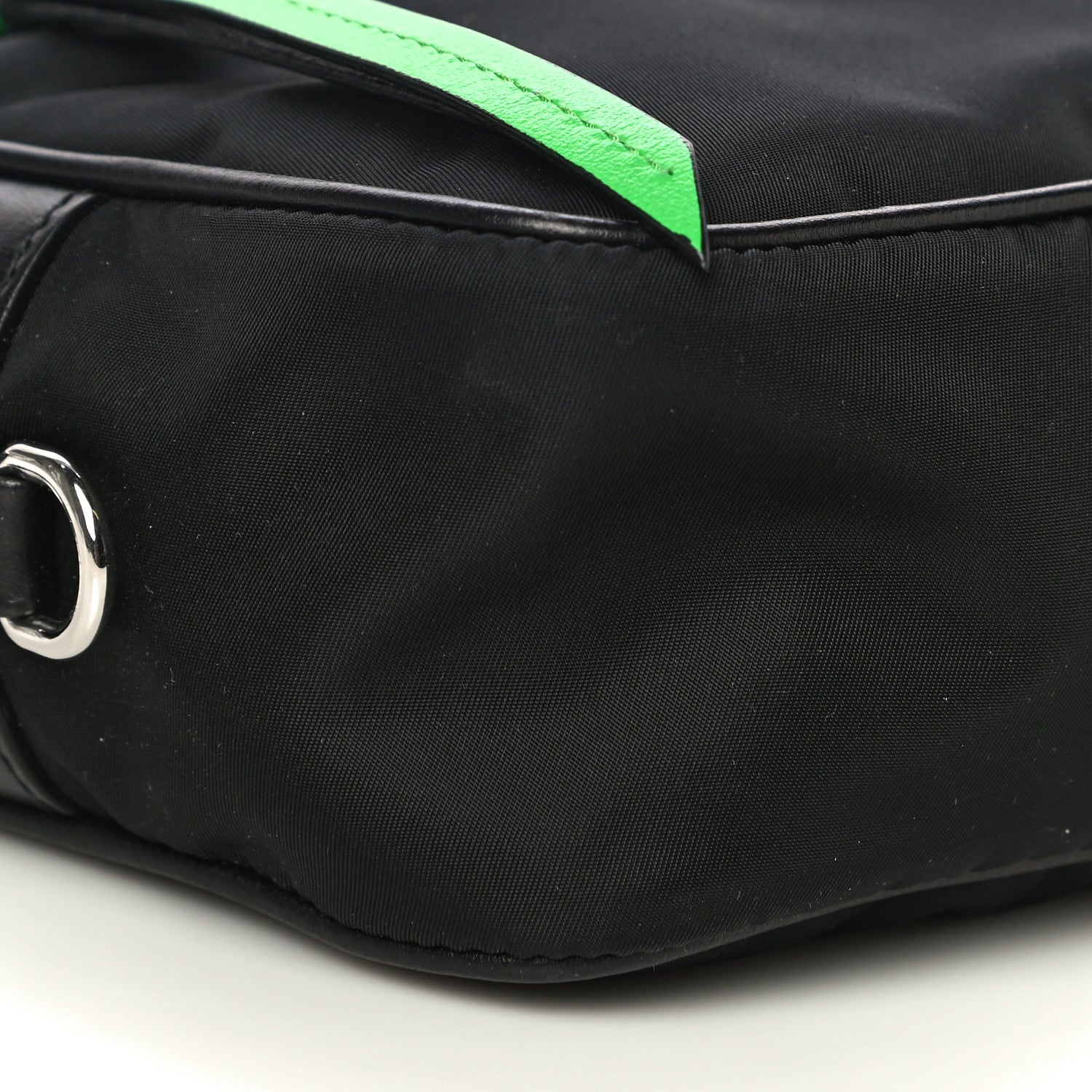 Prada Tessuto Nylon Studded New Vela Shoulder Bag Black Verde 8 of 11