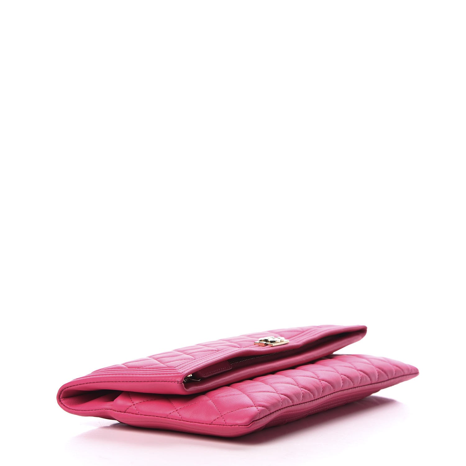 Chanel Lambskin Quilted Beauty CC Boy Clutch Fuchsia 4 of 8
