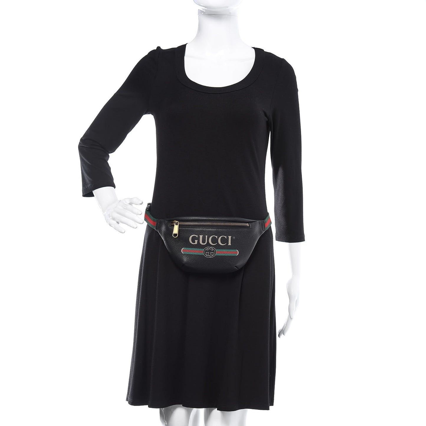 Grained Calfskin Small Logo Belt Bag Black