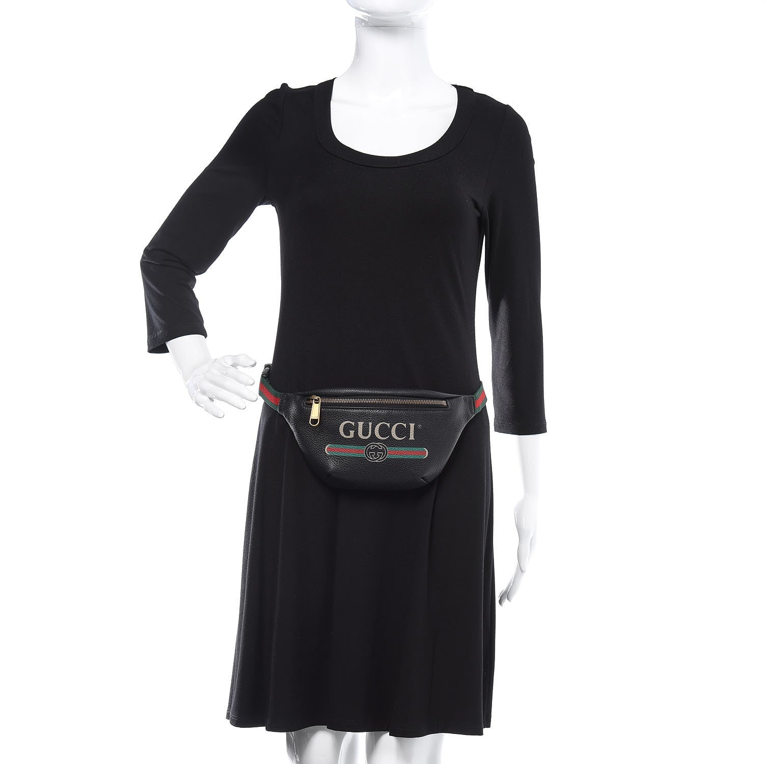 Gucci Grained Calfskin Small Logo Belt Bag Black 2 of 10