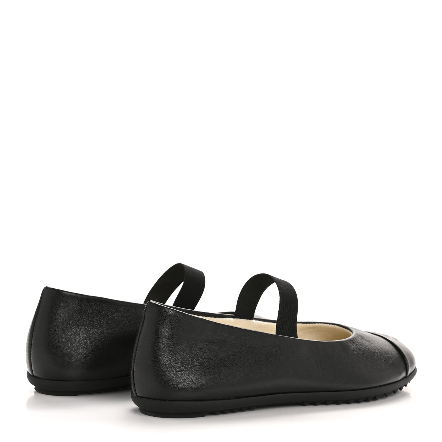 Lambskin Cap Toe CC Mary Jane Flats 38 Black