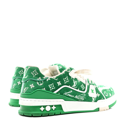 Louis Vuitton Jacquard Velvet Monogram Mens LV Trainer Sneakers 7 Vert 4 of 13