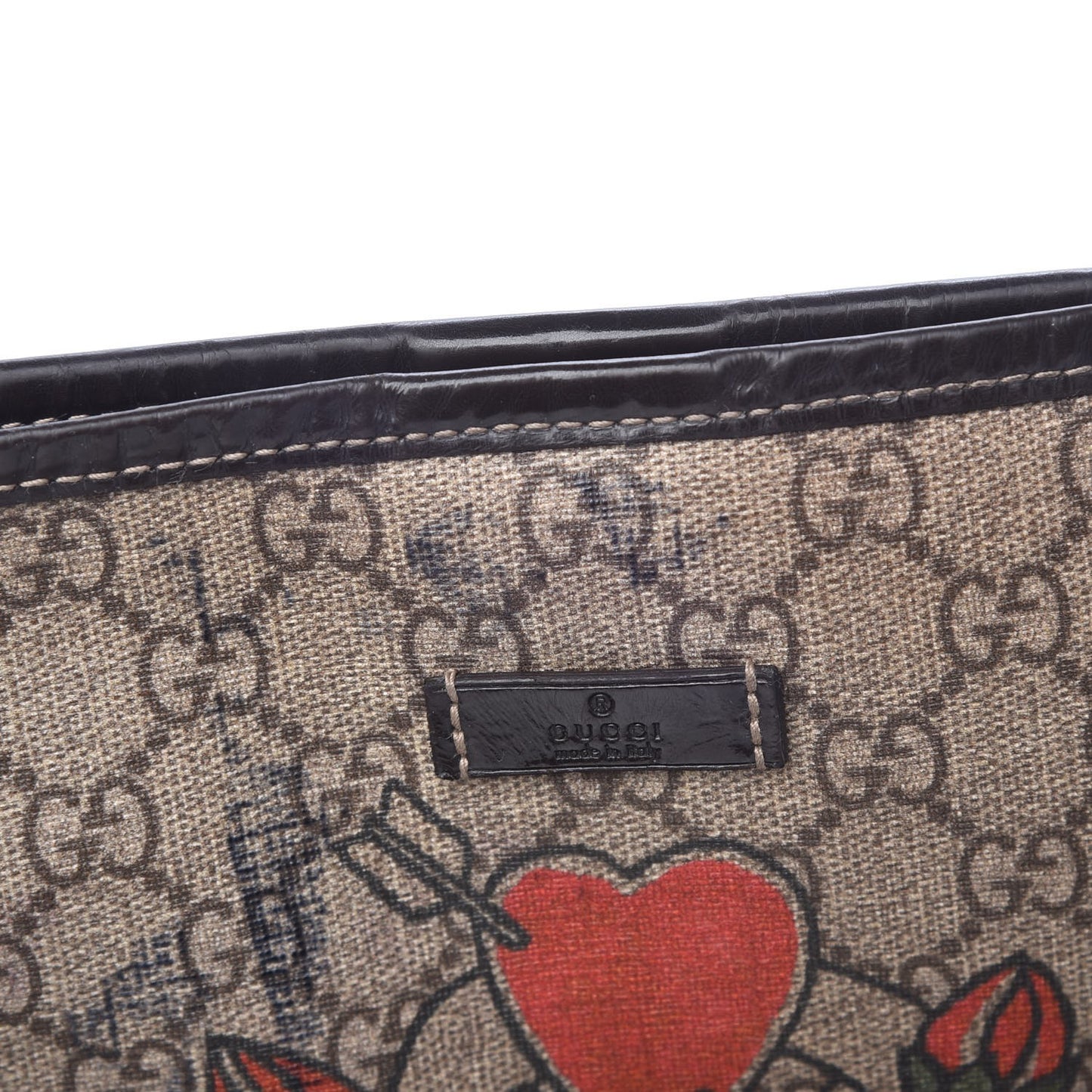 GG Plus Monogram Tattoo Heart Medium Joy Tote Ebony
