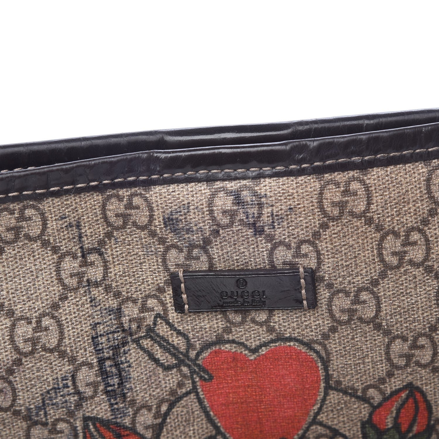 Gucci GG Plus Monogram Tattoo Heart Medium Joy Tote Ebony 13 of 22