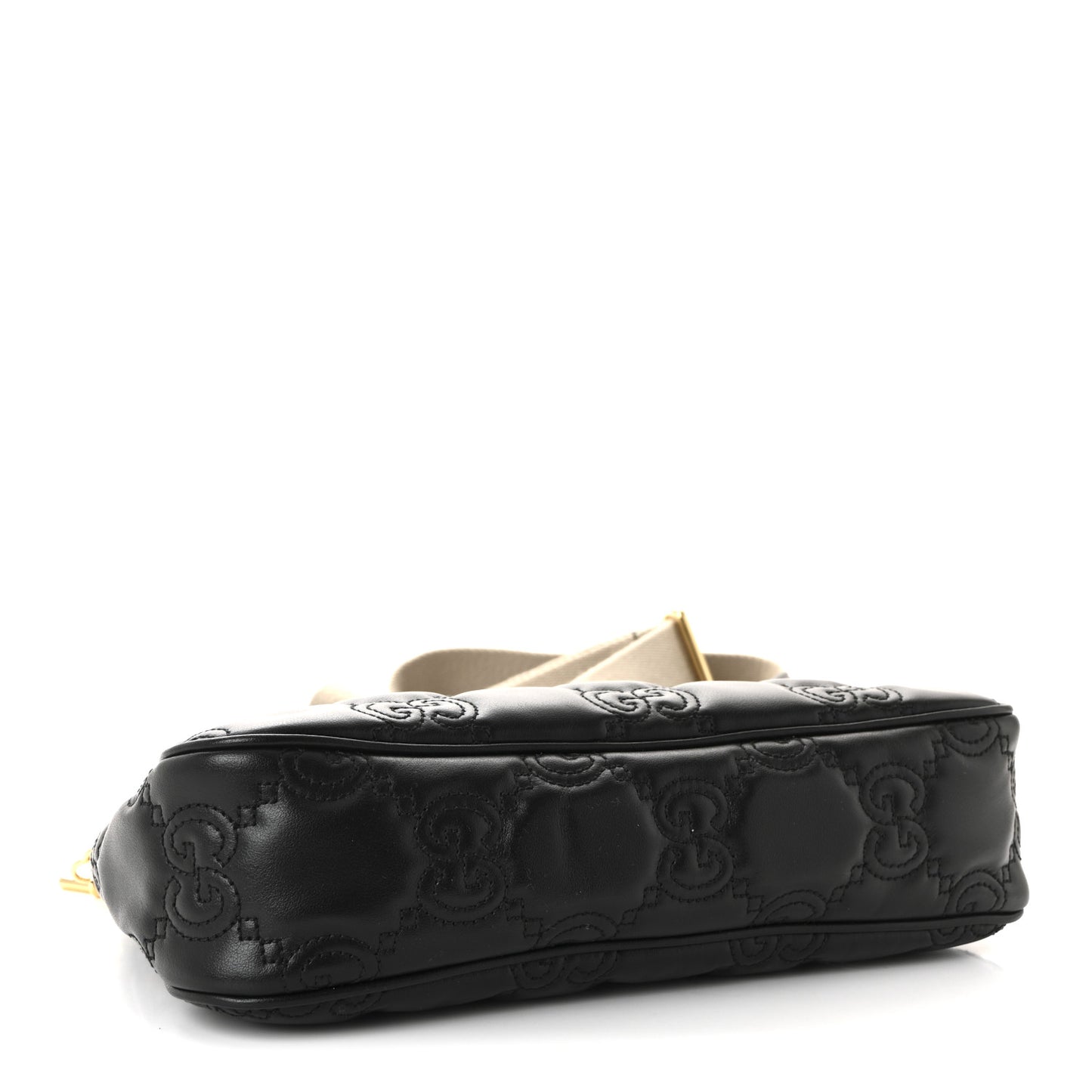 Calfskin GG Matelasse Chain Handbag Black Natural