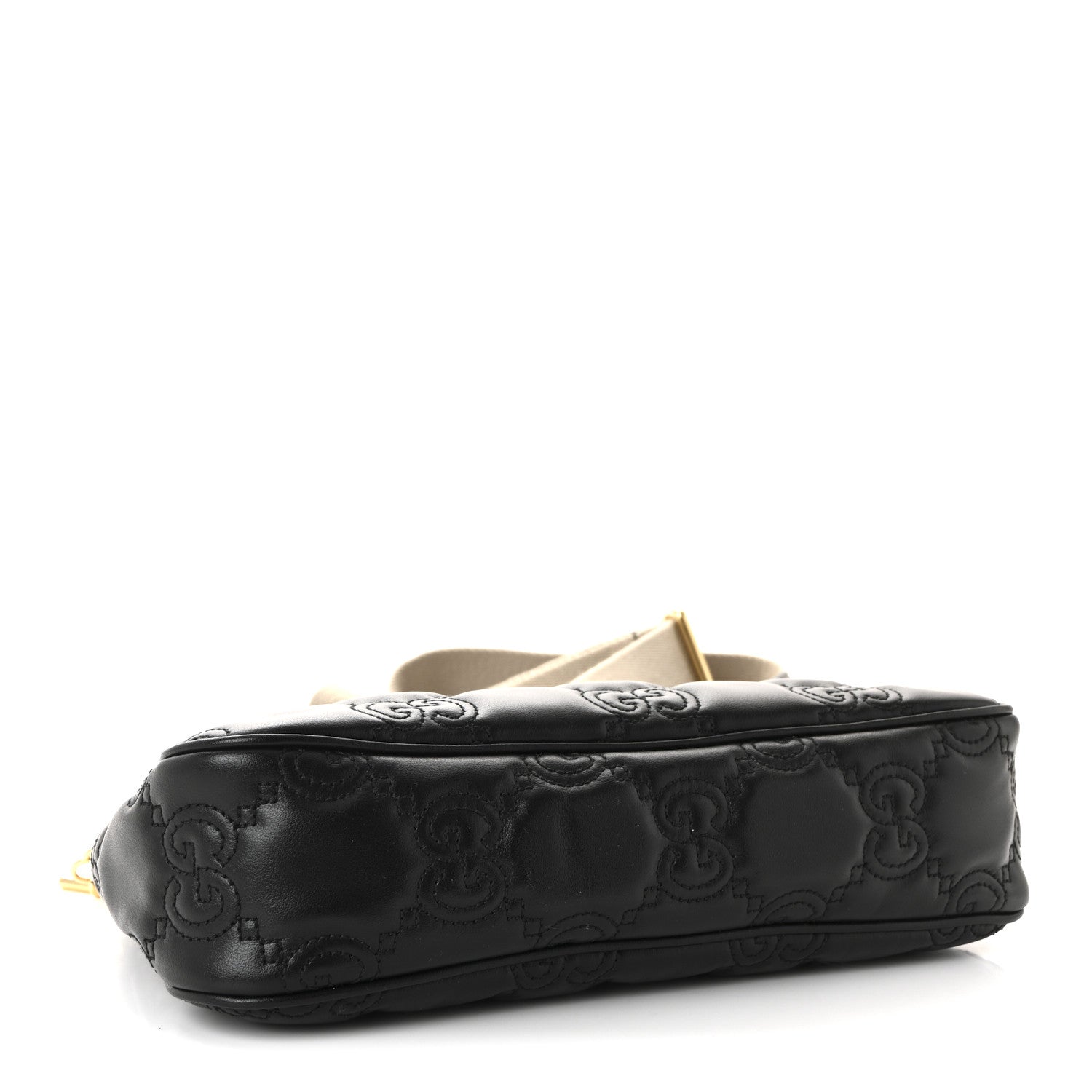 Gucci Calfskin GG Matelasse Chain Handbag Black Natural 4 of 9