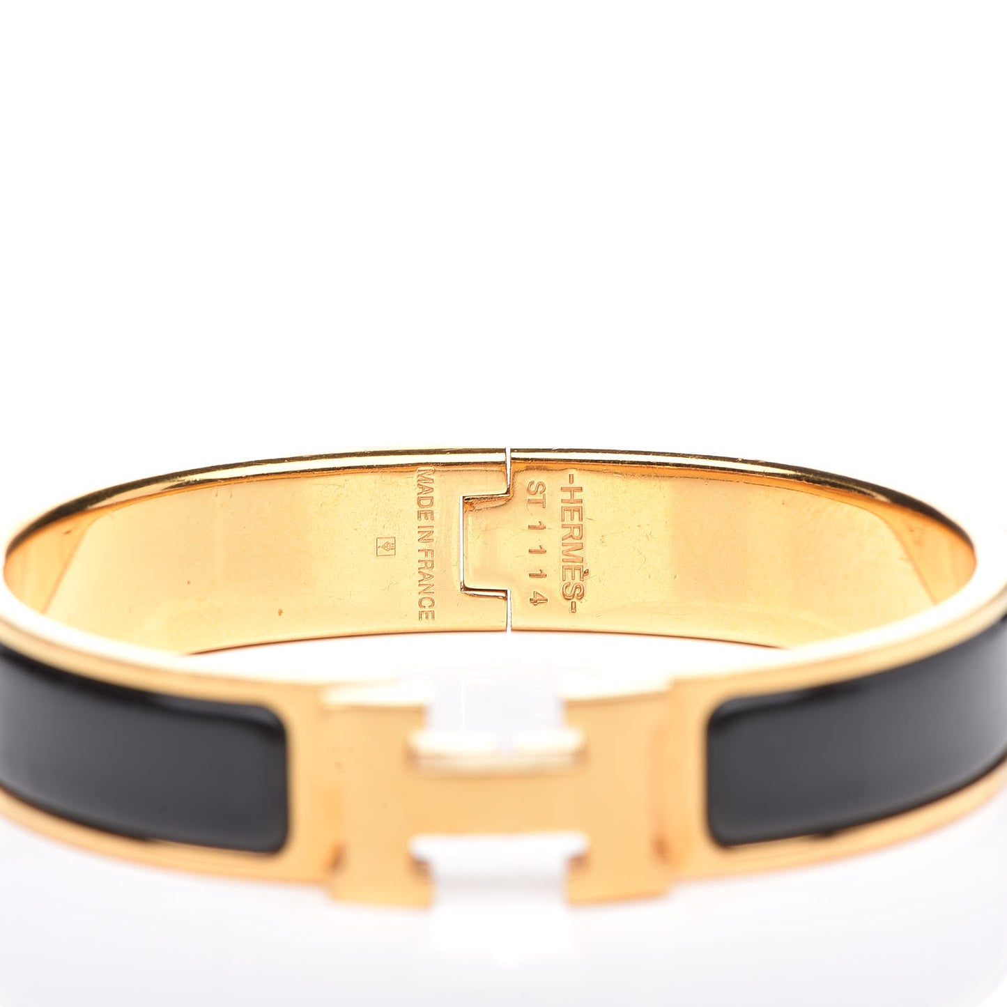Enamel Narrow Clic Clac H Bracelet PM Black