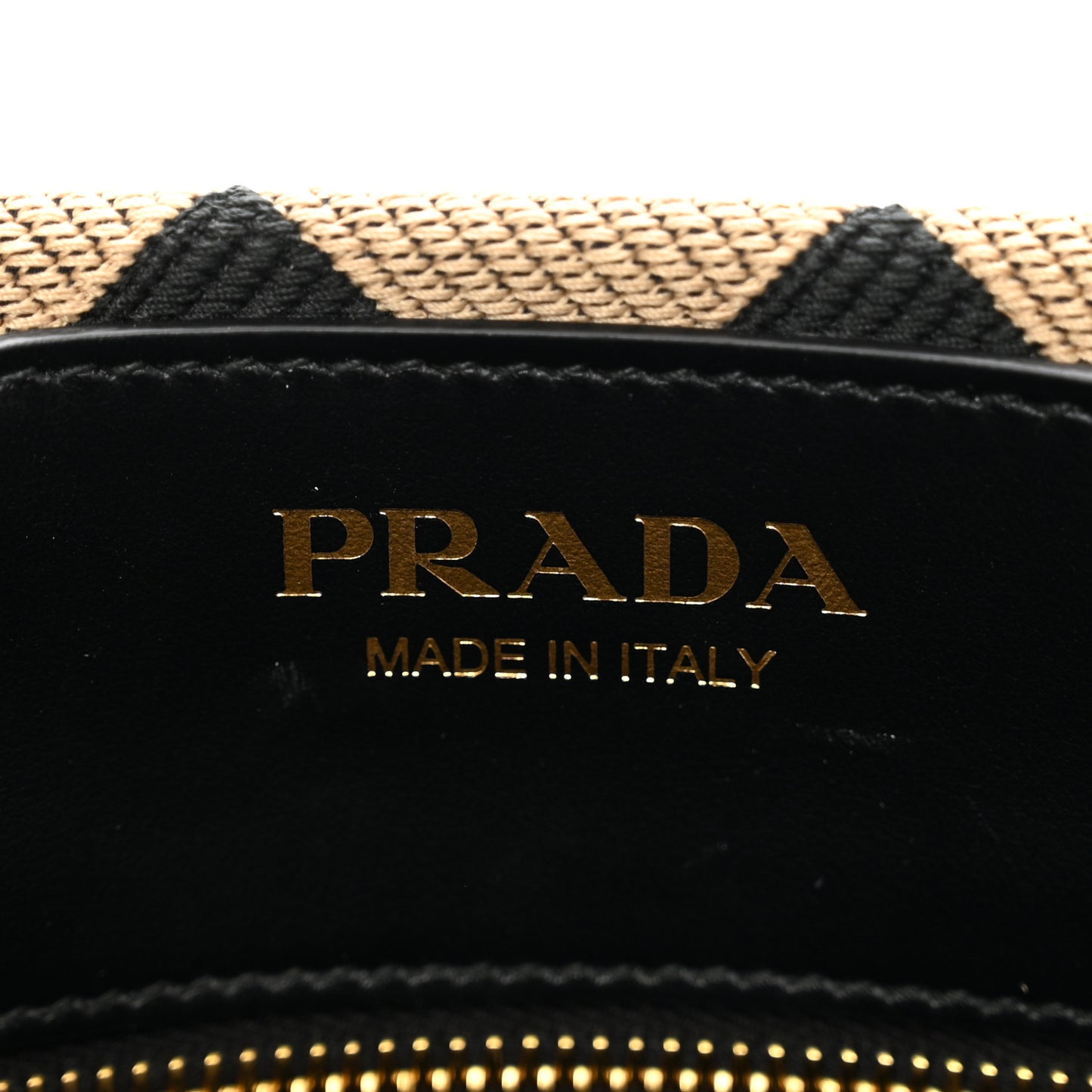 Jacquard Saffiano Triangolo Symbole Embroidered Small Tote Black Corda