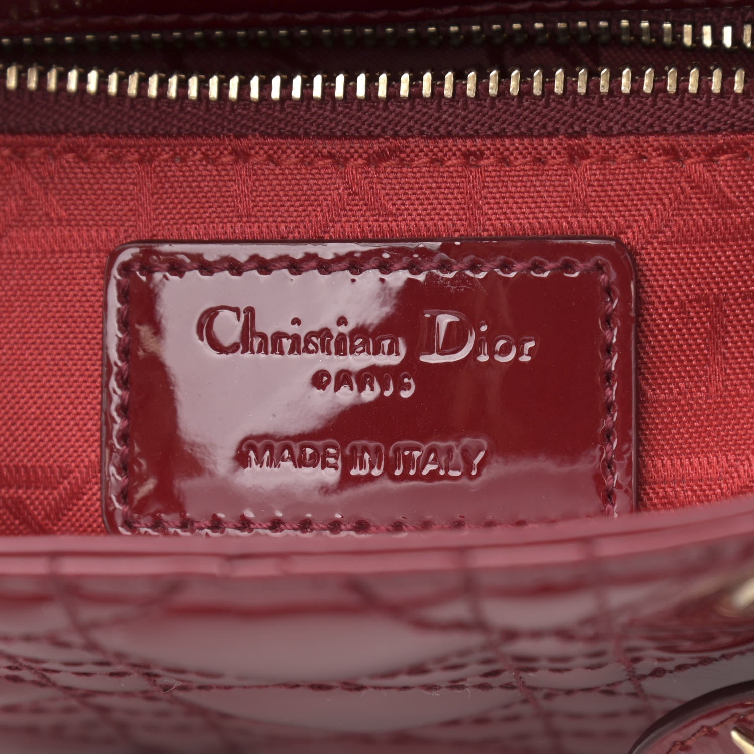 Christian Dior Patent Cannage Mini Lady Dior Red 6 of 12