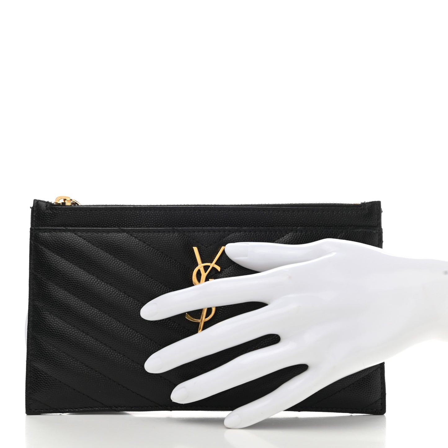 Grain De Poudre Chevron Monogram Bill Pouch Black