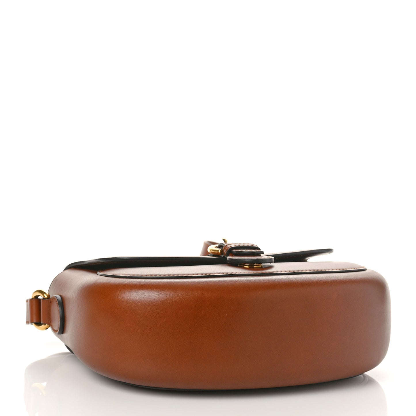 Charisma Calfskin Gucci Embossed Shoulder Flap Bag Peanut Brown