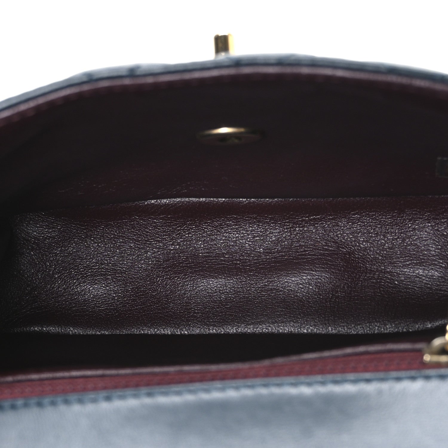 Chanel Lambskin Quilted Two Tone Day Flap Navy Turquoise 5 of 10