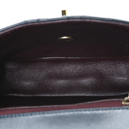 Chanel Lambskin Quilted Two Tone Day Flap Navy Turquoise 5 of 10