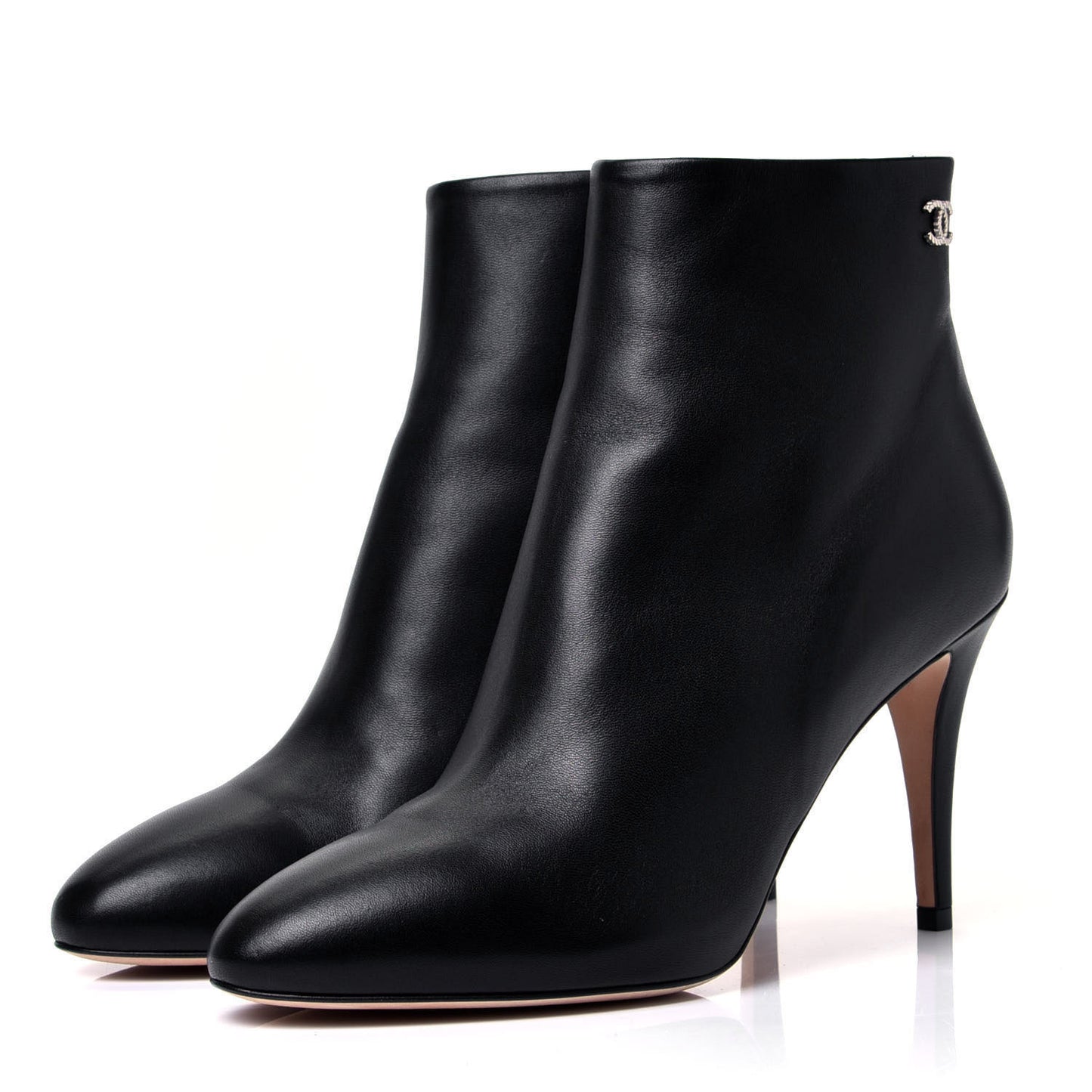 Lambskin Short Ankle Boots 39 Black