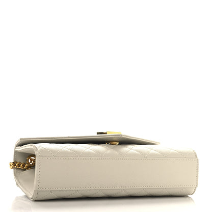 Saint Laurent Grain De Poudre Textured Mixed Matelasse Triquilt Small Monogram Satchel Crema Soft 3 of 8