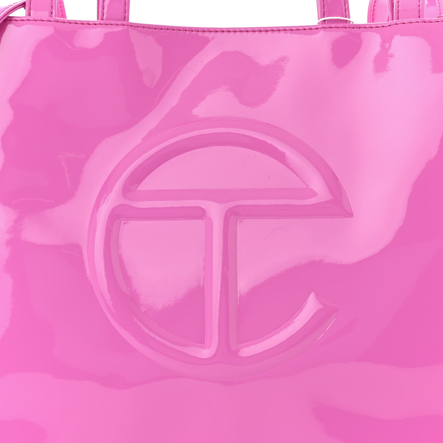 Telfar Patent Vegan Leather Medium Shopping Bag Pink 8 of 10