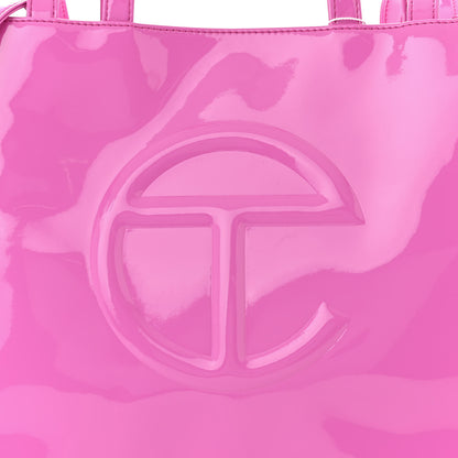 Telfar Patent Vegan Leather Medium Shopping Bag Pink 8 of 10
