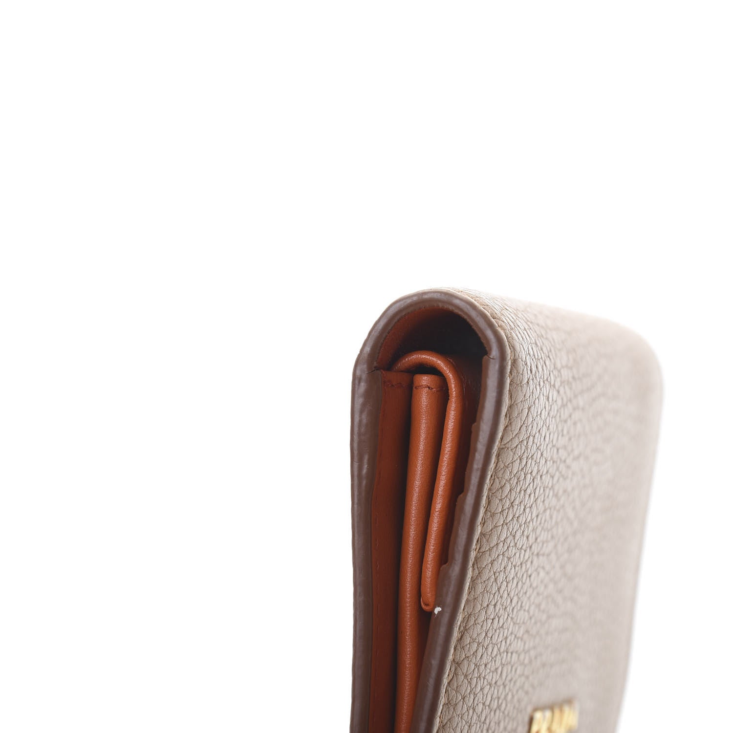 Prada Vitello Daino Small Bi-Fold Wallet Caramel 13 of 14