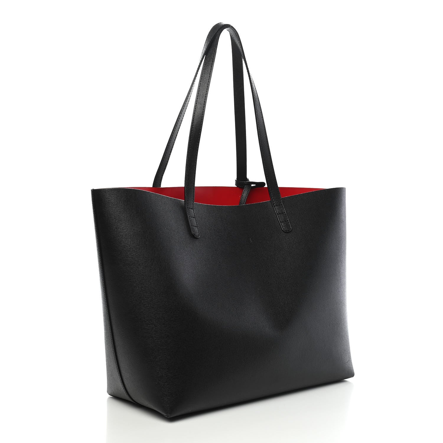 Mansur Gavriel Saffiano Large Shopping Tote Black Flamma 3 of 11