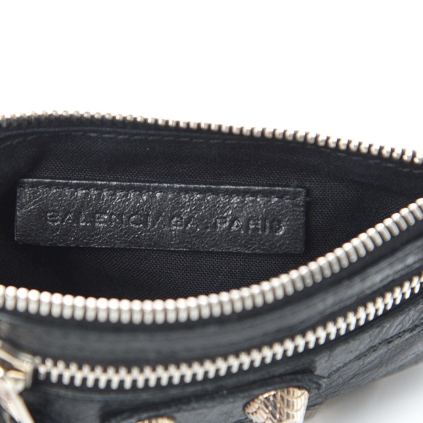 Agneau Giant 12 Silver Hardware M Porte-Monnaie Coin Purse Black
