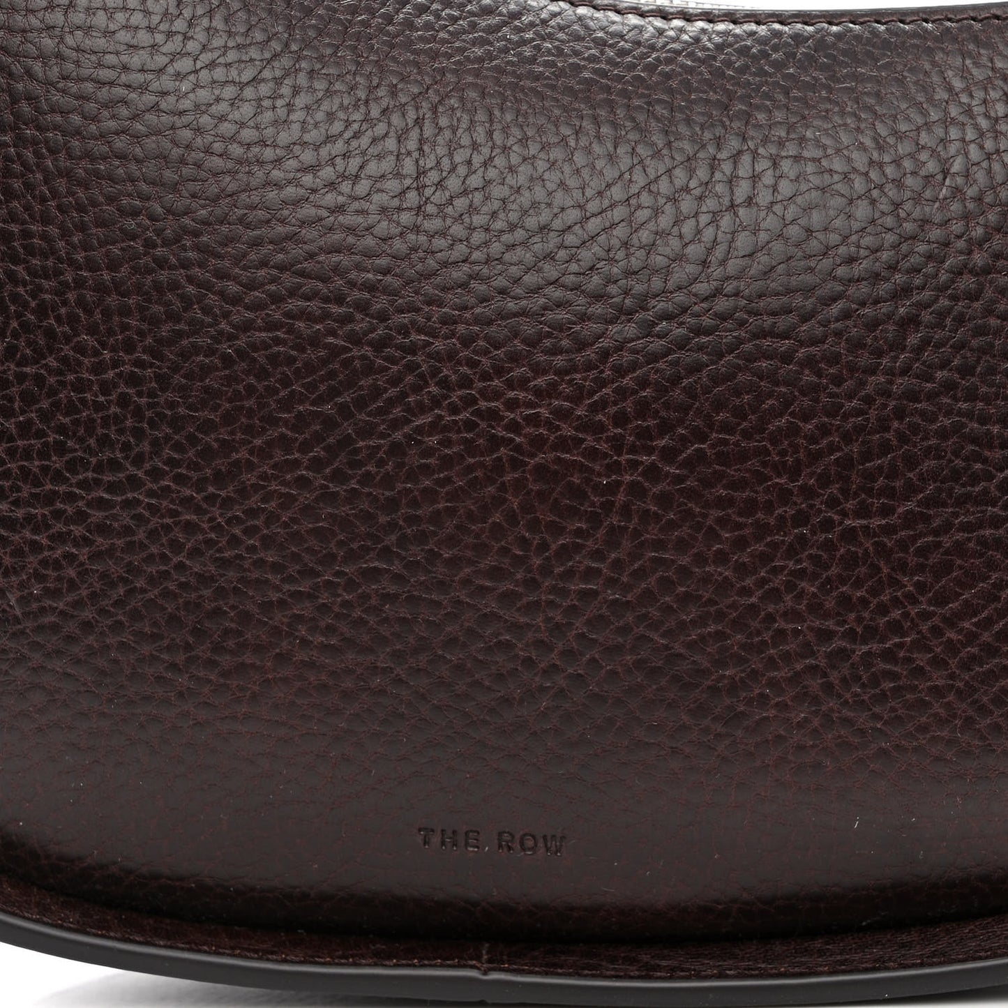 Grained Calfskin Half Moon Shoulder Bag Brown