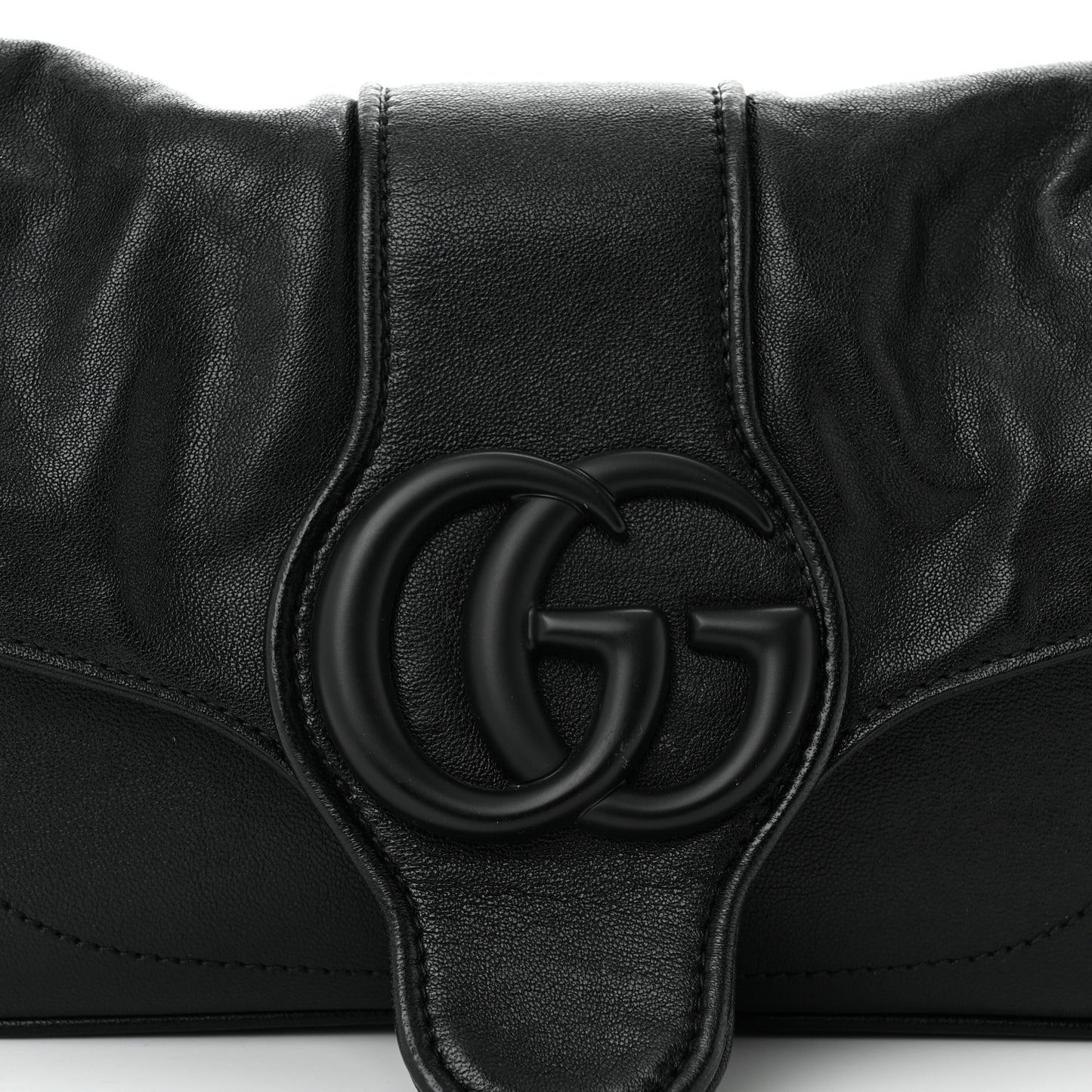 Goatskin Small GG Monochrome Aphrodite Shoulder Bag Black