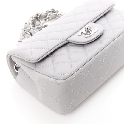 Chanel Lambskin Quilted Mini Rectangular Flap Grey 10 of 12