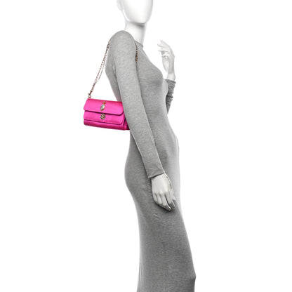 Dolce & Gabbana Satin Crystal Chain Pochette Rosa Shocking 2 of 12
