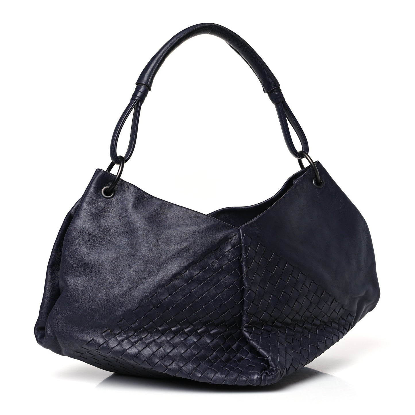 Nappa Intrecciato Aquilone Fortune Cookie Hobo Navy