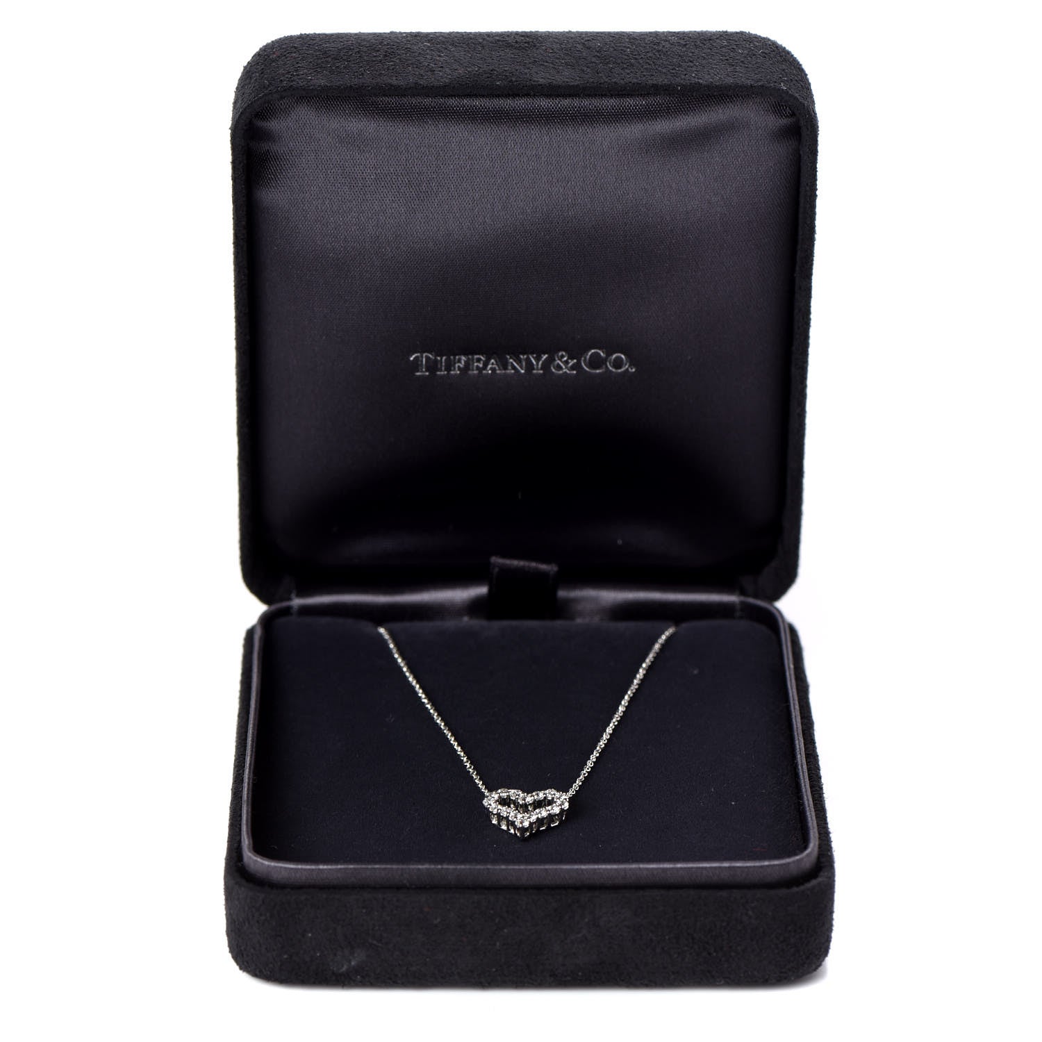 Tiffany Platinum Diamond Mini Heart Pendant Necklace 6 of 6