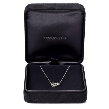 Tiffany Platinum Diamond Mini Heart Pendant Necklace 6 of 6