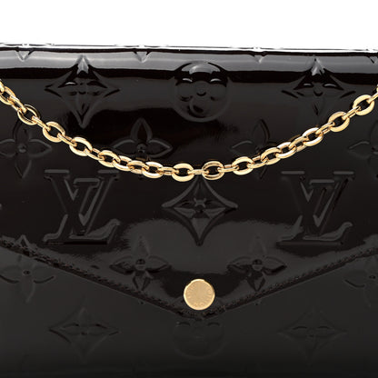 Louis Vuitton Vernis Pochette Felicie Chain Wallet Amarante 9 of 11