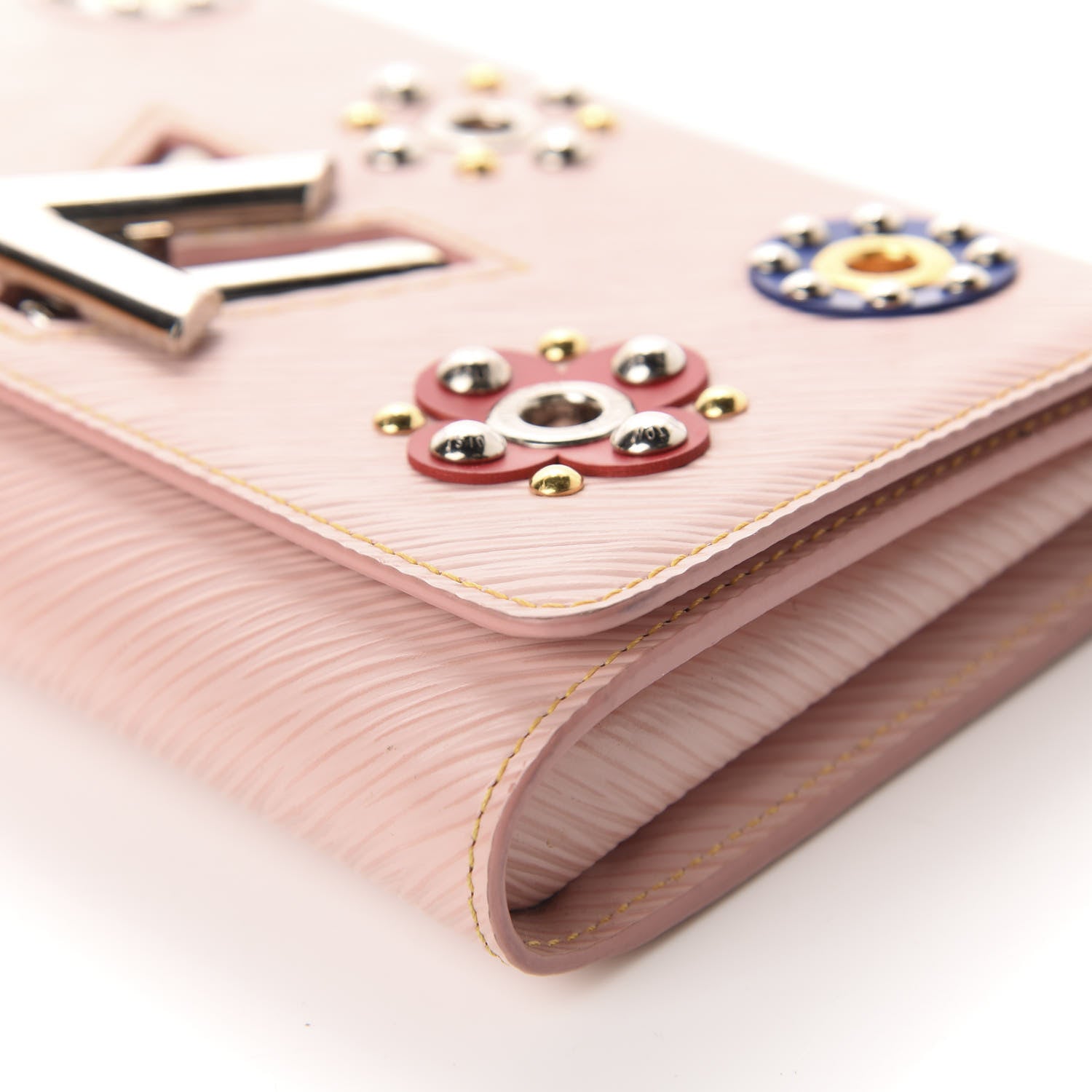 Louis Vuitton Epi Mechanical Flowers Twist Chain Wallet Rose Ballerine 7 of 16